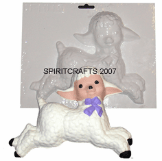 LITTLE LAMB PLASTER CRAFTING MOLD (9.25" x 7.25")