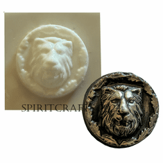 LITTLE LION ROUND <BR> PLASTER MOLD <BR> (2.75" DIA)