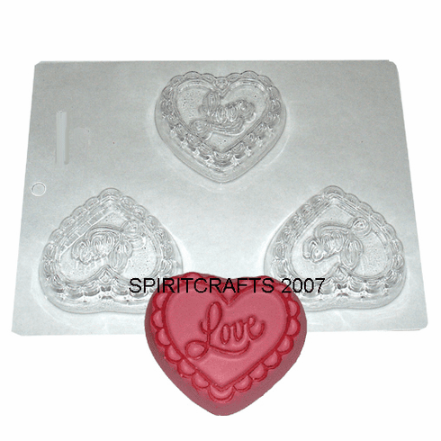 LOVE BARS SOAP MAKING MOLD, 3 WELL