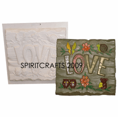 LOVE PLAQUE <BR> PLASTER MOLD (8" x 8")