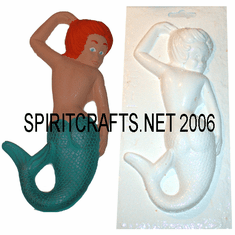 MERMAID PLASTER CASTING MOLD, 8.5" HT