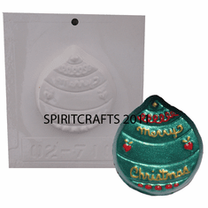 MERRY CHRISTMAS ORNAMENT PLASTER MOLD (3.5" DIA)