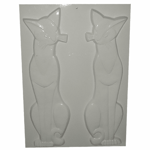 MIRROR IMAGE TALL CATS PLASTER MOLD - XL (21.5" HT)