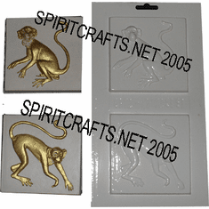 MONKEY PLAQUE <br>PLASTER CRAFT MOLD<br> 2 ON 1 (4" x 4")