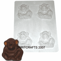 MONKEY SOAP MAKING MOLD, 4 WELL