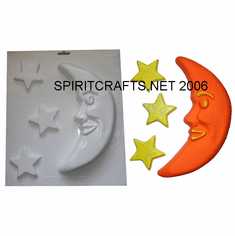 MOON AND STARS <br>PLASTER CRAFT <br>MOLD (4 on 1)