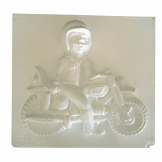 MOTORCYCLE MAN PLASTER OF PARIS MOLD (12" x 11")