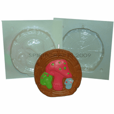 MUSHROOM ON LOG <br> CANDLE MOLD <br> (4.5" HT, 1 lb 4 oz)