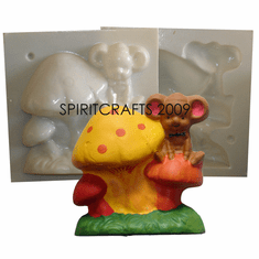 MUSHROOM WITH <br>MOUSE CANDLE<br> MOLD<br> (5.75" HT, 1 lb 3 oz)