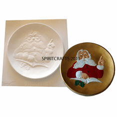 NAUGHTY OR NICE CHRISTMAS PLATE PLASTER MOLD (9" DIA)