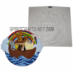 NOAH'S ARK <br> RELIGIOUS PLASTER <br>CRAFT MOLD <br>(11.25" DIA)