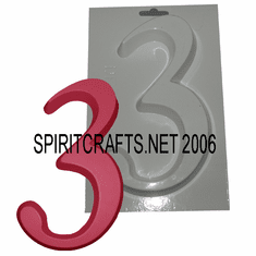 NUMBER 3 PLASTER CRAFT MOLD (4.25" x 7.25")