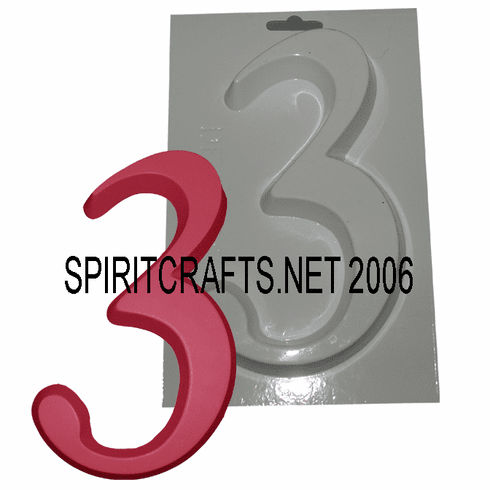 NUMBER 3 PLASTER CRAFT MOLD (4.25" x 7.25")