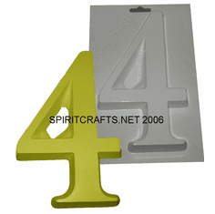 NUMBER 4 PLASTER CRAFTS MOLD (4.75" x 7.25")