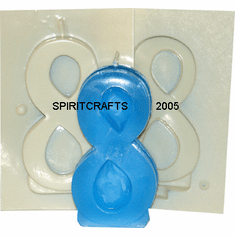 NUMBER EIGHT 8 CANDLE MAKING MOLD (5.25" HT, 8 oz)
