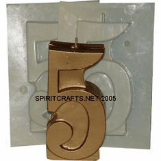 NUMBER FIVE 5 CANDLE MAKING MOLD (5.25" HT, 7 oz)