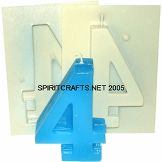 NUMBER FOUR 4 CANDLE MAKING MOLD (5.25", 7 oz)