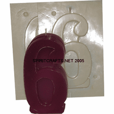 NUMBER SIX 6 CANDLE MAKING MOLD (5.25", 8 oz)