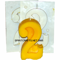 NUMBER TWO 2 CANDLE MAKING MOLD (5.25" HT, 8 oz)