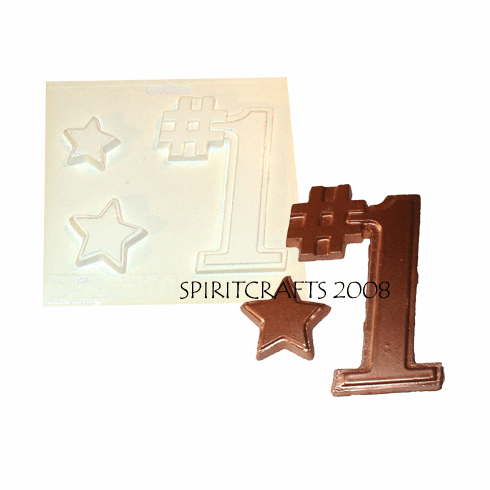 ONE AND STARS PLASTER CRAFT MOLD (5" HT)