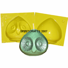 OWL HEAD CANDLE<br> MAKING MOLD <br> (3.5", 12 oz)