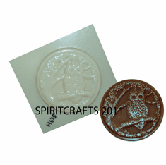 OWL WAX or SOAP<BR> APPLIQUE MOLD<BR> 3" DIAMETER