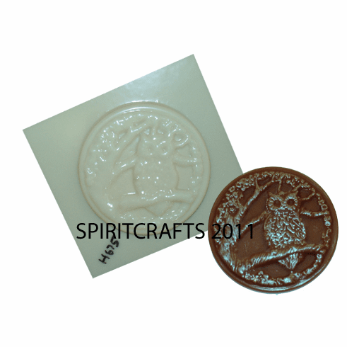 OWL WAX or SOAP<BR> APPLIQUE MOLD<BR> 3" DIAMETER