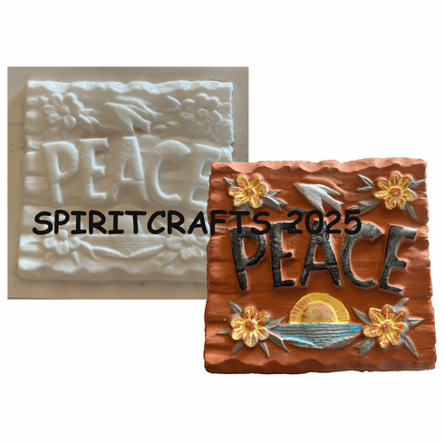 PEACE PLAQUE <BR> PLASTER MOLD (8" x 8")