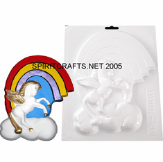 PEGASUS WINGED <BR>HORSE AND RAINBOW<BR> PLASTER MOLD (9.25")
