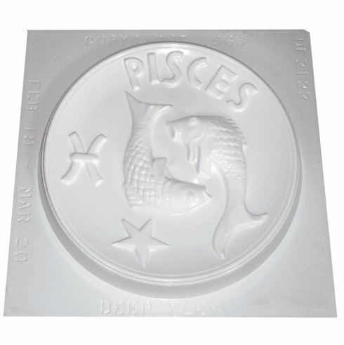 PISCES ZODIAC ROUND PLASTER MOLD (10.25" DIA)