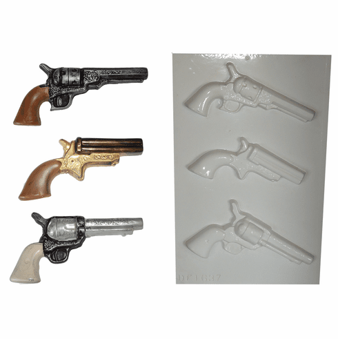 PISTOLS PLASTER MOLD, 3 ON 1 ASSORTMENT