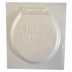 PLEASE FLUSH TOILET SEAT COVER PLASTER MOLD (8.25"x 9.25")