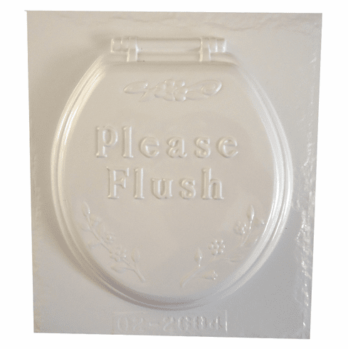 PLEASE FLUSH TOILET SEAT COVER PLASTER MOLD (8.25"x 9.25")