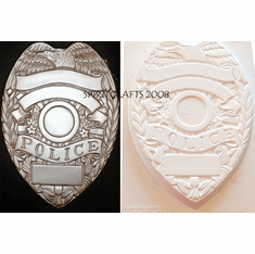 POLICE BADGE PLASTER MOLD (8.5" x 12")