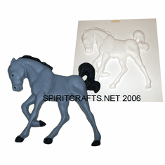 PRANCING HORSE <br> PLASTER CRAFT MOLD<br> LEFT FACING (9" HT)