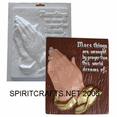 PRAYING HANDS PRAYER PLAQUE PLASTER MOLD (9.25" HT)