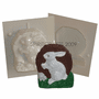 RABBIT ON LOG <BR>CANDLE MAKING MOLD<BR> (4" HT, 12 oz)