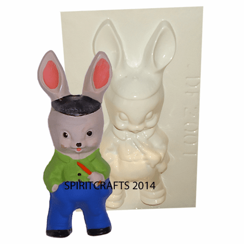 YARMULKE RABBIT<BR> PLASTER MOLD <BR> (6.25" x 2.5")