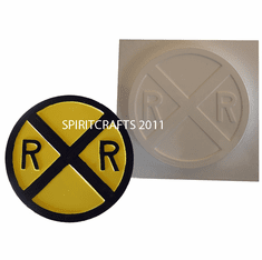 RAILROAD CROSSING SIGN PLASTER MOLD (8" DIA)