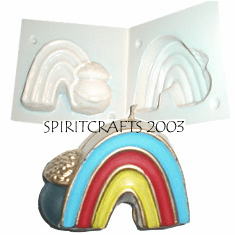 RAINBOW AND POT OF GOLD CANDLE MOLD (2.5", 5 oz)
