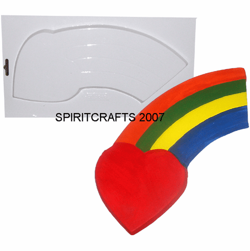 RAINBOW HEART PLASTER CASTING MOLD (5.5" x 8")
