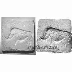 RHINOCEROS CAVE ART PLASTER CASTING MOLD (12" DIA)