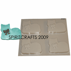 RIBBON CAT SOAP MOLD, 4 WELL