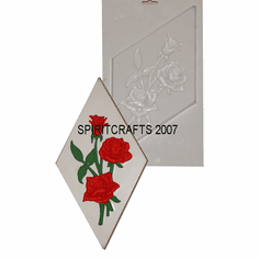 ROSE PLAQUE PLASTER MOLD, DIAMOND (12" x 6.25")