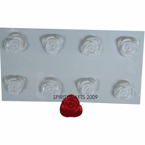 ROSE SOAP / FLOATING CANDLE MOLD, 8 WELL