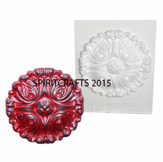 ROUND DECORATIVE TILE PLASTER MOLD (5.5" DIA)