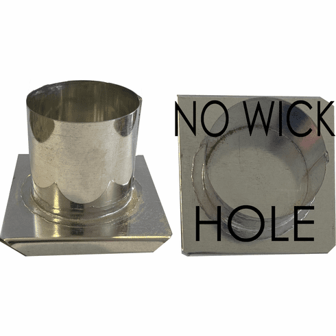 ROUND METAL CANDLE MOLD, NO WICK HOLE 2" x 2"