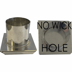 ROUND METAL CANDLE MOLD, NO WICK HOLE 2" x 2"