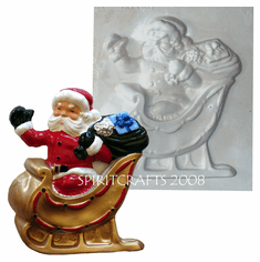SANTA AND SLEIGH PLASTER CRAFT MOLD (8.75" x 10.5")