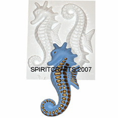 SEAHORSE PLASTER CASTING MOLD, 2 ON 1